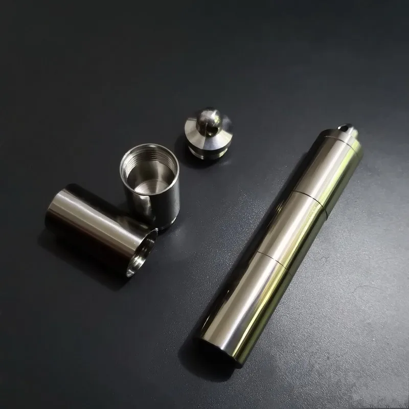 

Pure Titanium Mini Waterproof Seal Bottle Tank Outdoor Pill carry-on Seal Box