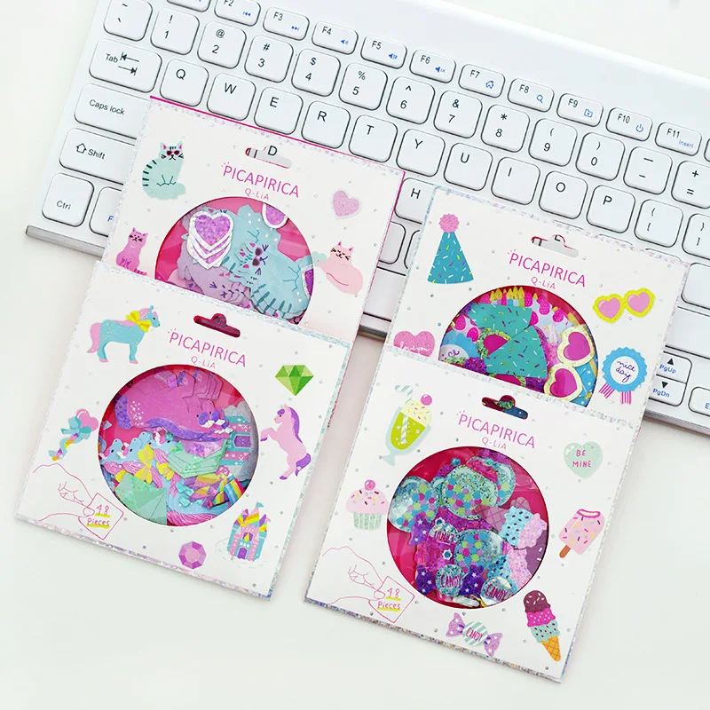 

Bright Color Mini Paper Stickers Bag 48pcs Lovely Sea Party Universe Animal Theme Decoration Stickers Free Shipping