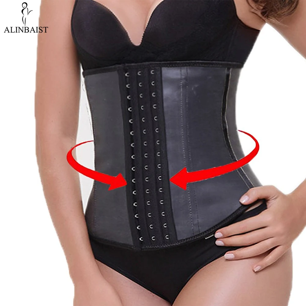 9pcs Steel Bone Waist Trainer Latex Shapewear Slimming Belt Waist Cincher Hot Body Shaper Girdle Workout Tummy Control for Women