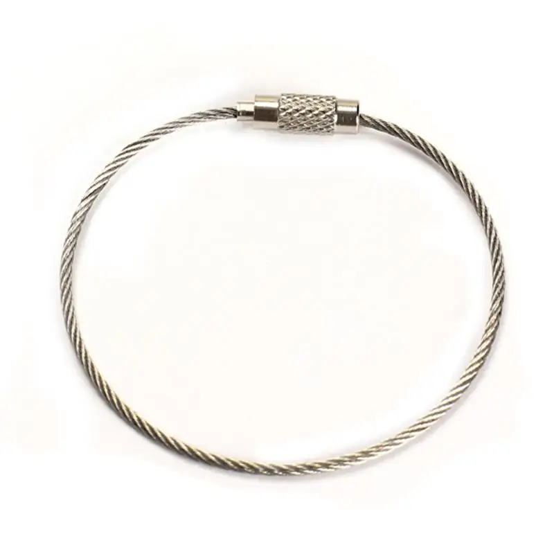 

5pcs/lot Cheap Wire Rope Key Chain Stainless Steel Wire Keychain Carabiner Cable Key Ring Outdoor Hiking