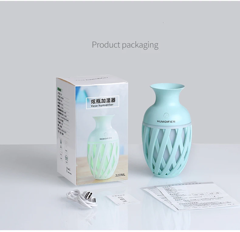 Newest Cute Vase Usb Air Humidifier For Home Car Ultrasonic Mini 320ml Aroma Diffuser Air Purifier With Led Lights Humidifier Humidifiers Aliexpress