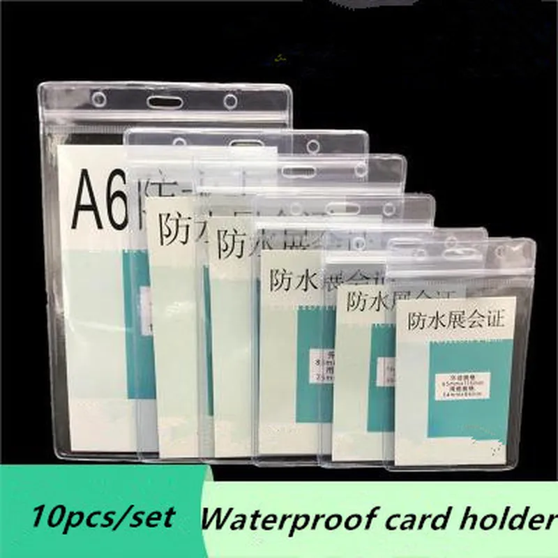 

10PCS PVC ID Badge Case Clear With Transparent Card Badge Card Badge Holder Office Stationery Supplies