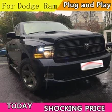 Автомобильный Стайлинг светодиодный налобный фонарь для Dodge Ram светодиодный фары 2013 из-за Ram drl H7 Биксеноновая разрядная лампа высокой интенсивности для объектива ГЛАЗА АНГЕЛА Фары ближнего и дальнего света