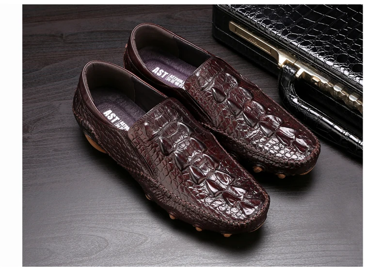 New Men's Octopus Leather Penny Loafers Crocodile Slip On Driving Shoes Mens Casual Shoes Moccasins Business Boat Shoes Branded (10)