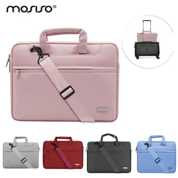 

MOSISO 13 15 inch Polyester Laptop Shoulder Bag Briefcase Cover for Macbook Air Pro 13 15 Asus/HP/Acer Back Belt for Trolly Case