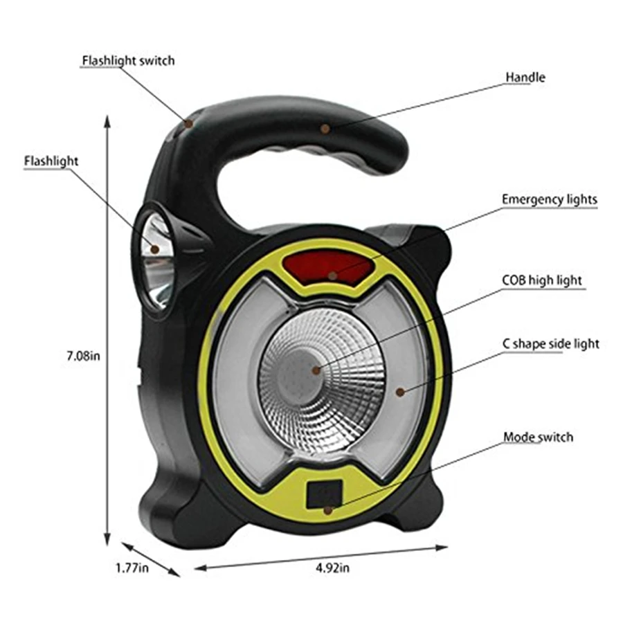 

LMID solar lamp light Solar Rechargeable Hanging Hook COB solar lights outdoor Camping Hunting led solar lights waterproof