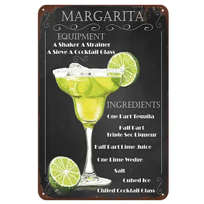 [inFour+] Hot Sour Bar Cocktail Metal Signs Home Decor Vintage Tin Signs Pub Home Decorative Plates Metal Sign Wall Plaques