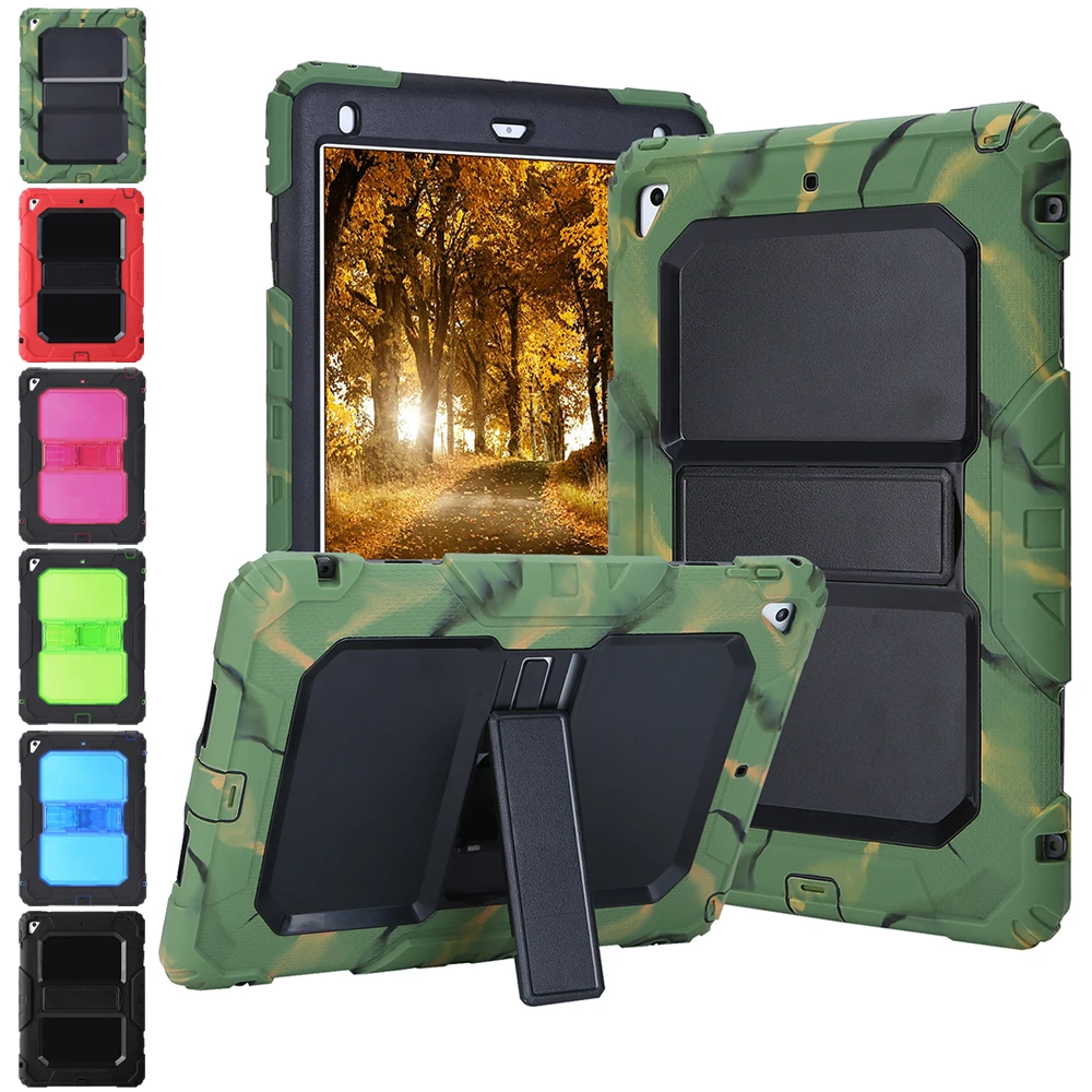 

For iPad 2018 case,Heavy Duty Stand for New iPad 2017 9.7 inch Model A1822 A1823 Shockproof Case for with shoulder strap.