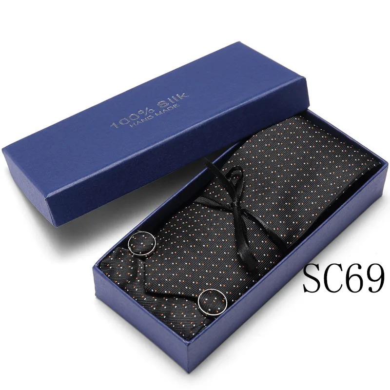 Подарочная коробка 2019 Новый 7,5 см Для мужчин с галстуком 100% шелк Vangise 35 цветов галстуки с рисунком Пейсли для Для мужчин свадебные Бизнес