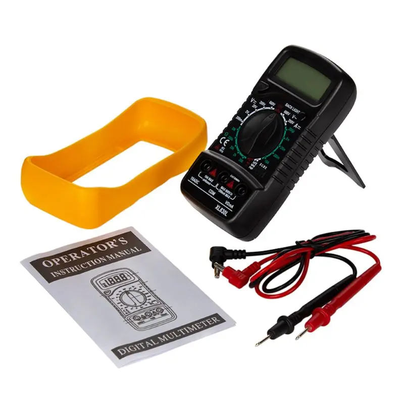 

Portable Digital Multimeter Backlight AC/DC Ammeter Voltmeter Ohm Tester Meter XL830L Handheld LCD Multimetro Voltage Current