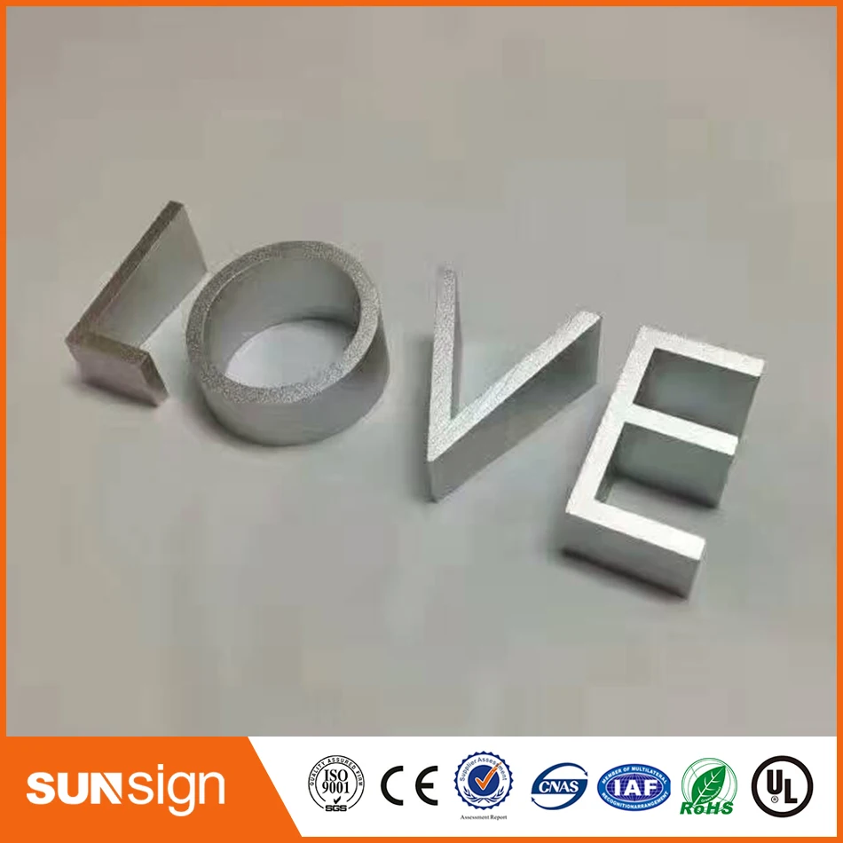 6 см Высота ILOVEU буквы из алюминиевой фольги для знака