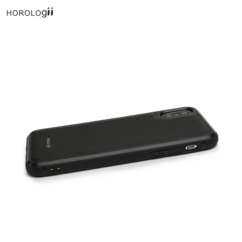 Horologii Leather Initial Phone Case for Iphone X