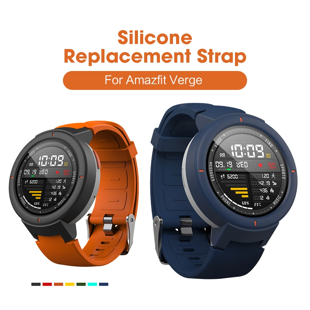 Силиконовый ремешок SIKAI для смарт-часов Huami Amazfit Verge сменный удобный цветной
