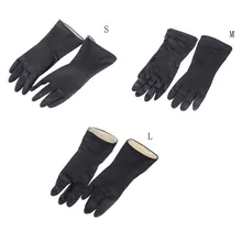 1 пара черные перчатки из натурального каучука, кислота, щелочь, химическая перчатка