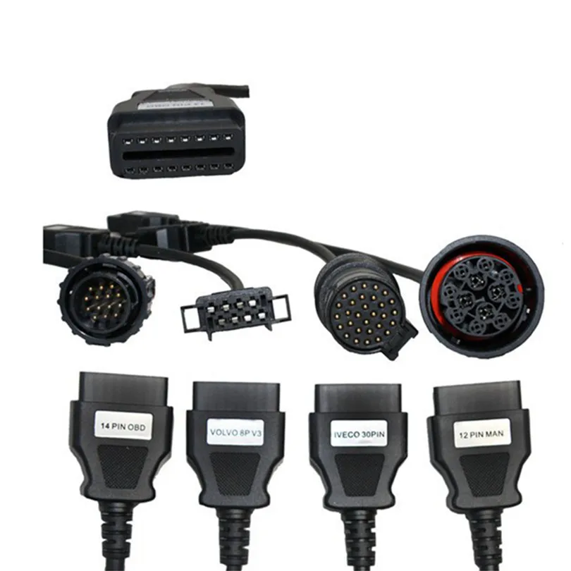 Оптовая продажа 10 шт./лот полный комплект 8 шт. кабели для грузовиков OBD 2