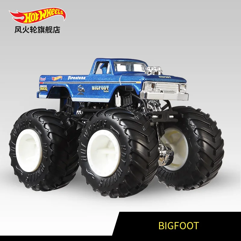 1: 64 Hot Wheels Monster Trucks Металлический Игрушечный Автомобиль Hotwheels гигантские колеса большая коллекция ног Wild Collision Car Toys FYJ44 - Color: 17