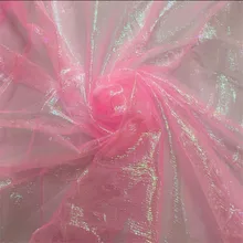 SASKIA 5 метров ширина 110 см Лазерная блестящая Жатая Ткань Многоцветный Декор марля для свадебного постельного белья Diy ручной работы материал розовый красный