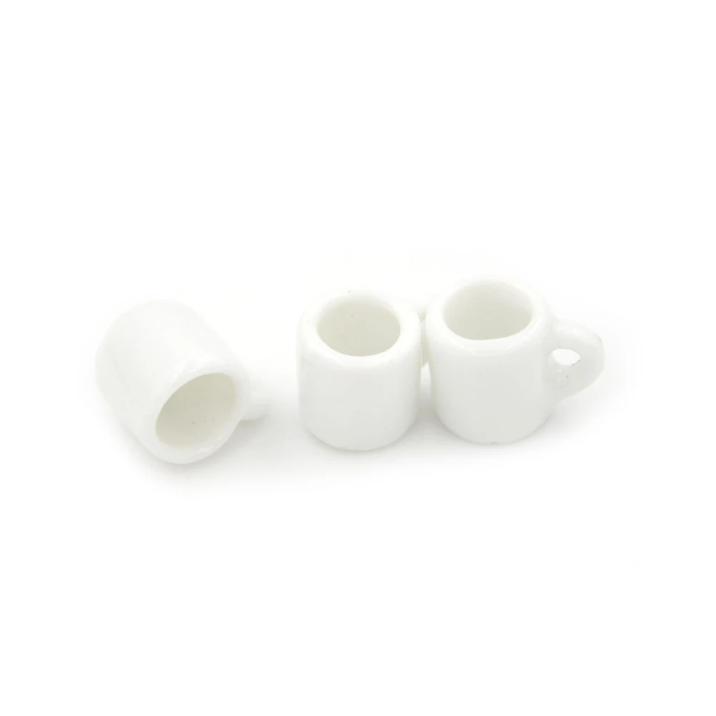

3pcs/lot Dollhouse Miniature White Coffee Tea Cups Mugs Porcelain Mug Kit Tableware Dollhouse Kitchenware Furniture Toys