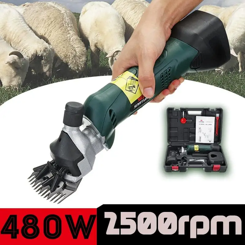 

A set 480W Electric Sheep Goats Shearing Hair Clipper Farm Shearing Machine Rechargeable Can Adjustable Speed