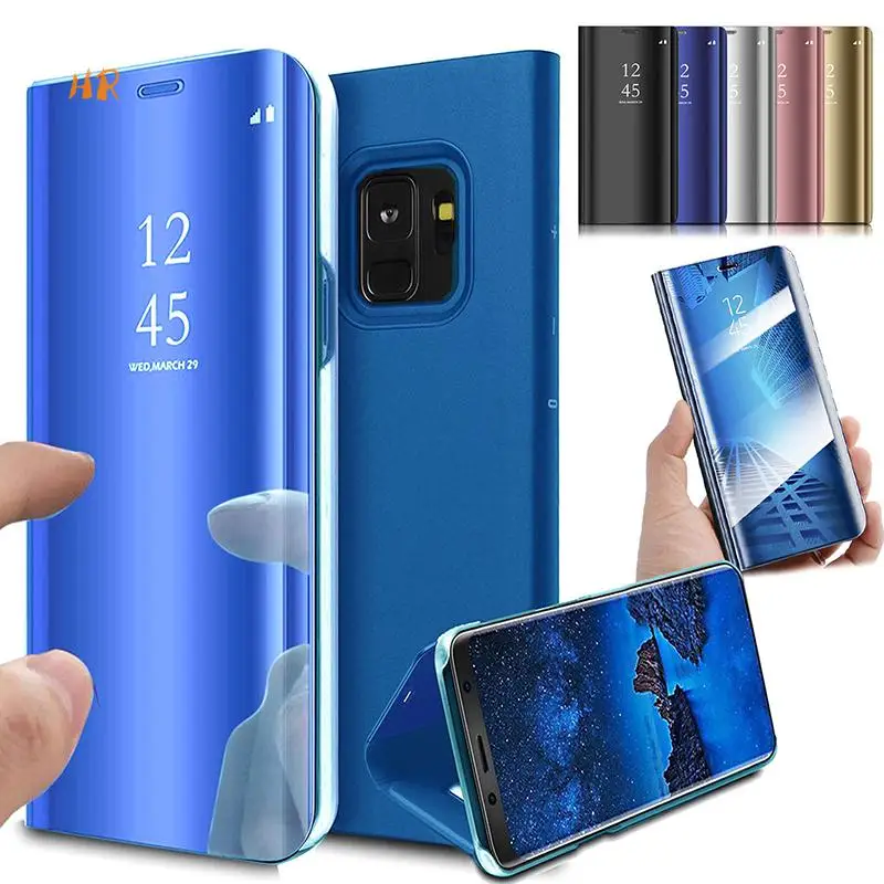 Mirror Flip Cell Case for Samsung Galaxy A6 Plus 2018 Edge Slim Smart Stand Protective Cover |