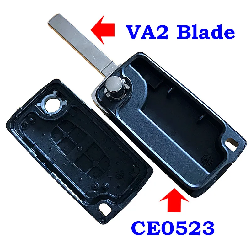 2 кнопки Автомобильный складной чехол для ключей на застежке чехол пустой оболочки для Citroen C2 C3 C4 C5 C6 C8 для peugeot 107 207 307 307S 308 407 607