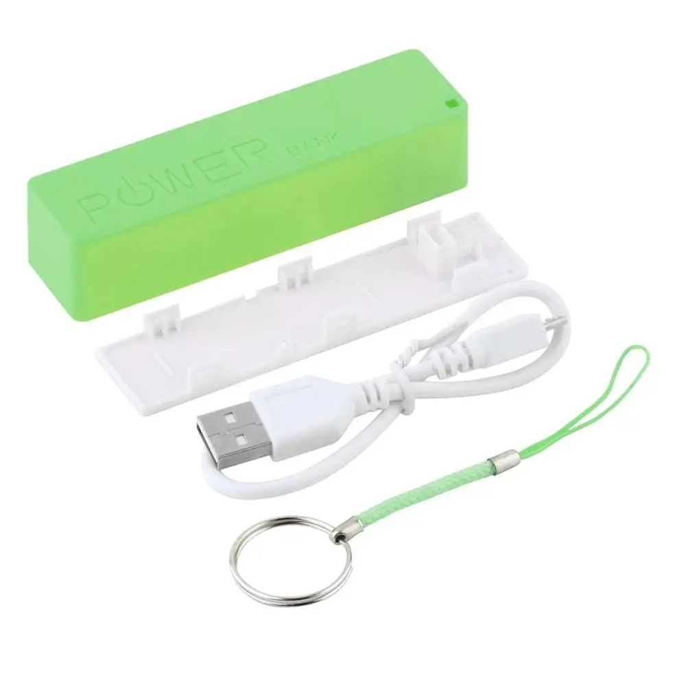 Горячие духи квадратный AC/DC адаптеры мобильный чехол питания коробка USB 18650 батарея Крышка Брелок для iPhone для samsung MP3 - Цвет: Green
