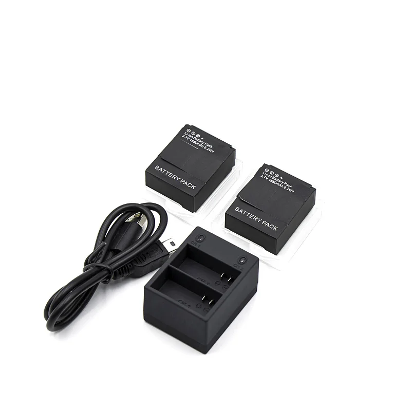 

2Pcs Battery bateria + USB Dual Double Charger For Gopro Hero 3 Go Pro Hero 3+ Action Sport Camera Accessories Kit