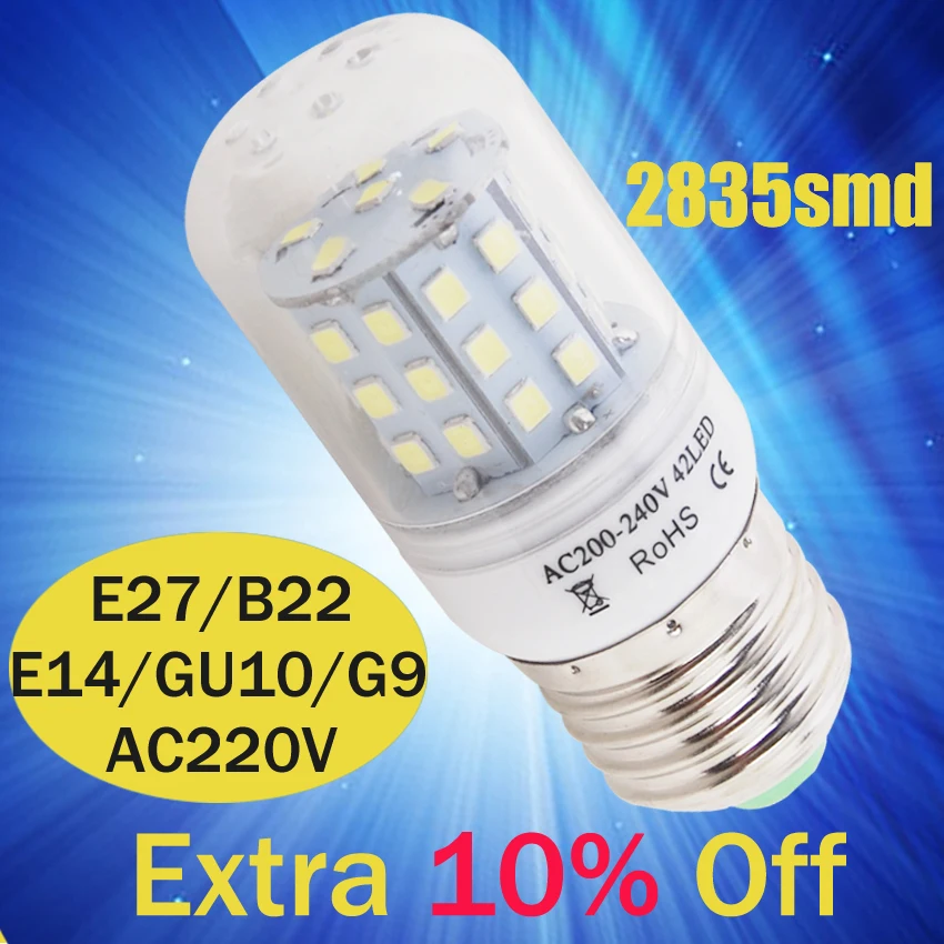 

LED Corn Bulb E27 E14 B22 24leds 42leds Corn bulb AC 220V 240V LED Bulb SMD 2835 Bombillas