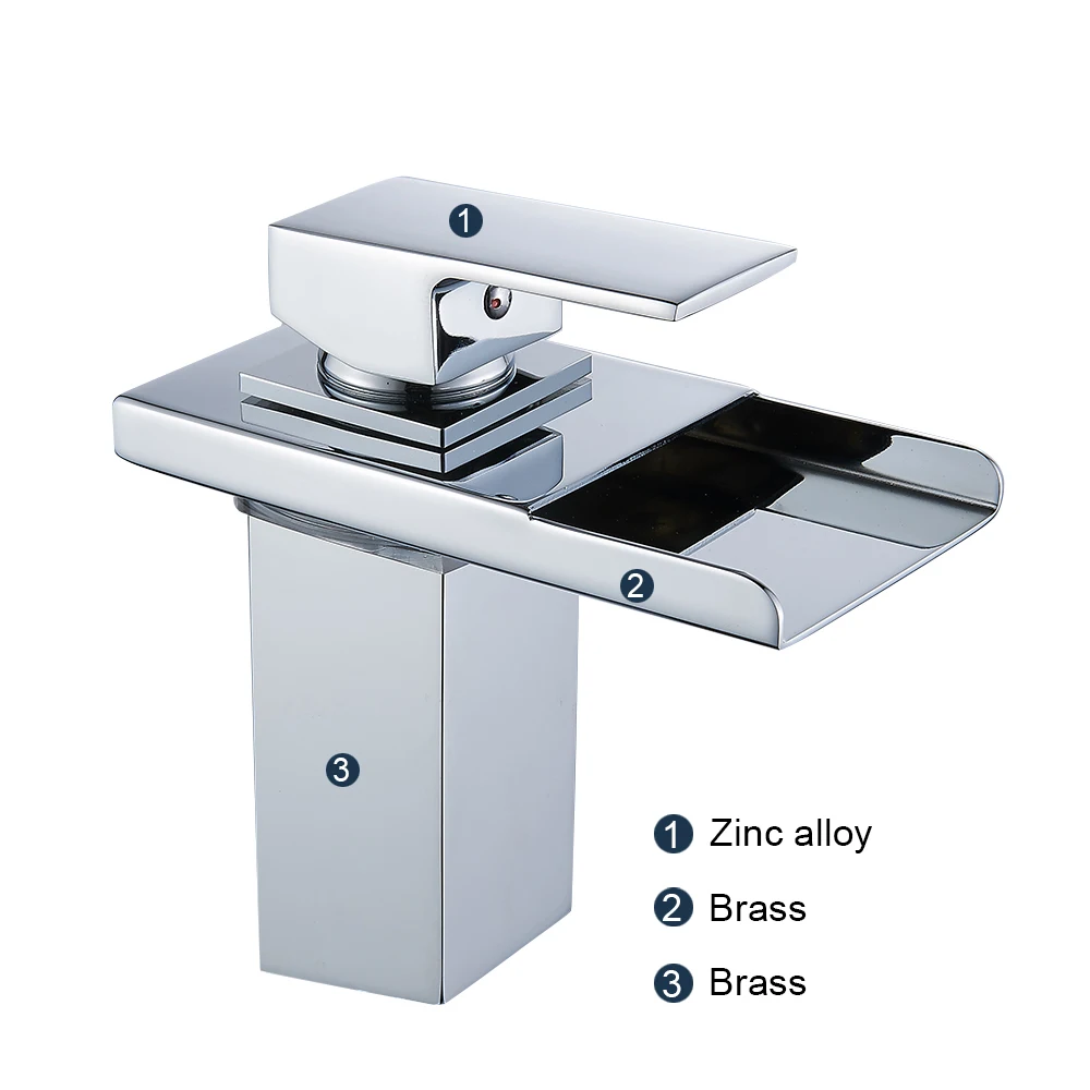 Светодиодный светильник Водопад кран Ванная раковина кран смеситель сосуд хромированные матовые смесители ручки батарея бортике