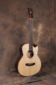 

(With video) High End 38 Inch guitar With Solid Spruce top /Rosewood Body,Half cutaway Body,JD-M318SC