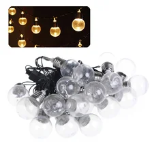 Открытый светодиодный Рождественский гирлянды светильник 20 Глобус Подключаемая шариковая гирлянда Вечерние