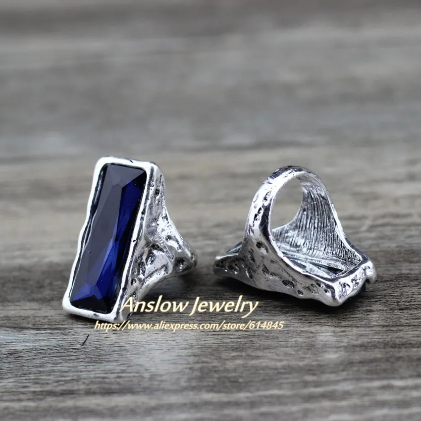 Anslow Original Design Vintage Retro Large Big Square Crystal Wedding Ring For Women Female Jewelry Accessories LOW0024AR wedding rings,womens ring,finger rings,jewelry rings,ring jewelry