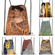 Custom Tree of Gustav Life Klimt Drawstring Backpack Bag Cute Daypack Kids Satchel (Black Back) 31x40cm#180531-02-56