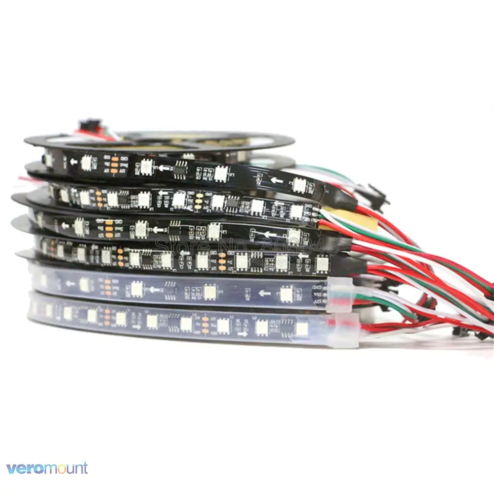 WS2811 5050 SMD RGB лента Адресуемая 30/48/60 светодиодов/м Светодиодная Пиксельная внешняя 1