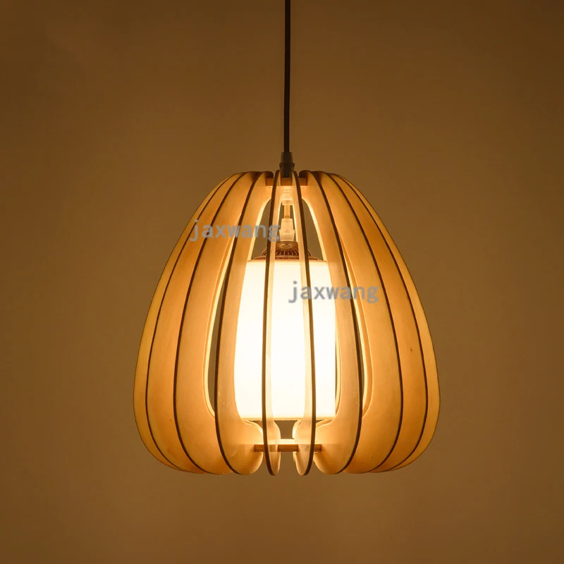 

China Retro Solid Wooden Led Pendant Lamp Lights Hanging Lamp Hanglamp Light Modern Hanging Ceiling Lamps Chandelier Lighting