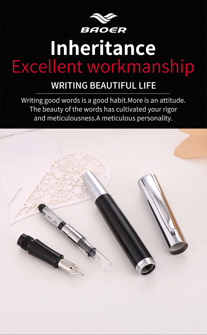 BAOER051 черная ручка специальное предложение авторучка Baoer Роскошные офисные принадлежности чернилами 0,5 мм перо для безупречного письма