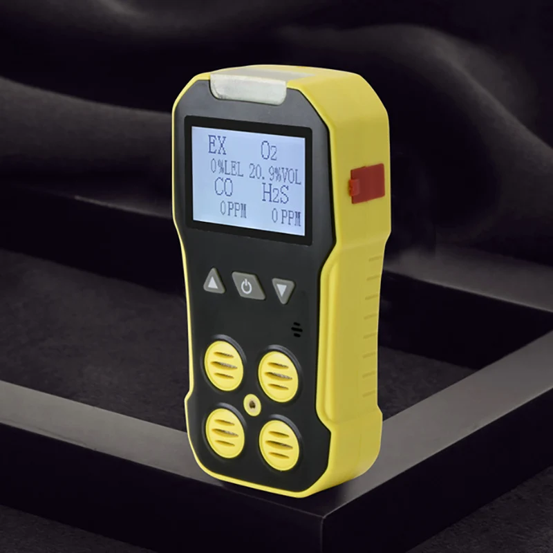

4 in 1 Gas Tester Analyzer Portable Triple Alarm Air Quality Monitor High-strength screen O2 H2S CO Gas Detector Cost-effective