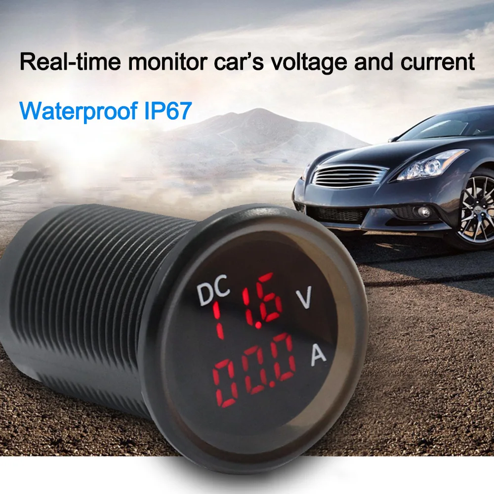 

Waterproof 4.5-30V 15A Dual LED Digital Multimeter Voltmeter Ammeter 2-in-1 Current & Voltage Tester for Car Truck ATV Boat