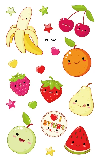 EC531-555, милый стиль, тату, наклейка, мультяшная, детская, сладкая, летняя, фрукты, временная татуировка, наклейка, боди-арт, флеш, поддельные тату - Цвет: EC-545