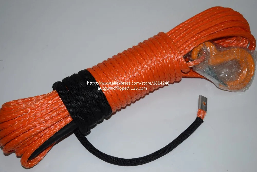 البرتقال 8 ملليمتر * 30 متر الاصطناعية ونش حبل ، off road حبل ، atv ونش كابل ، 10 000 الاصطناعية ونش حبل