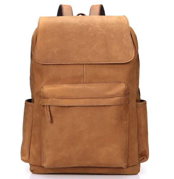 Мужской Дорожный рюкзак из натуральной кожи с отделением для ноутбука|men backpack|mens