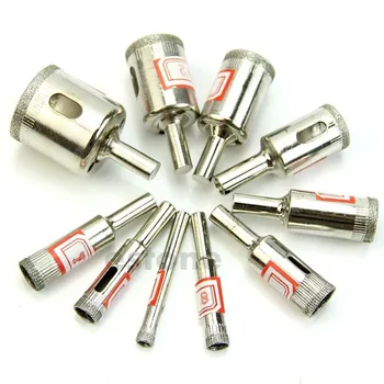 

10Pcs Diamond Coated Core Hole Saw Drill Bit Set Tools For Tiles Marble Glass Apr 09