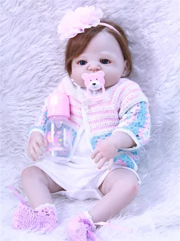 

NPK princess bebes reborn menina 23" full silicone dolls reborn babies realistic adorable Victoria girl children fake baby dolls