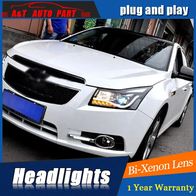 

Car Styling LED Head Lamp for Chevrolet Cruze headlights 2009-2014 New cruze led headlight led drl H7 hid Bi-Xenon Lens low beam