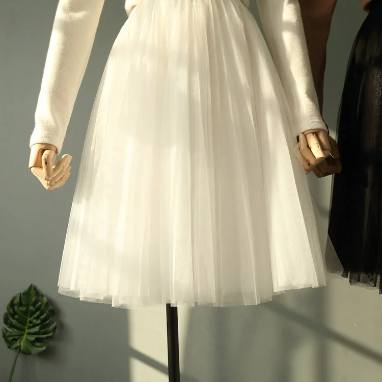 Юбки Женские лимитированные сетки полиэстер кружева юбка в клетку с бантом корейский Весна и лето комфорт пышные Чистая Пряжа средней длины юбка