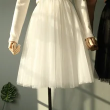 Юбки Женские лимитированные сетки полиэстер кружева юбка в клетку с бантом корейский Весна и лето комфорт пышные Чистая Пряжа средней длины юбка