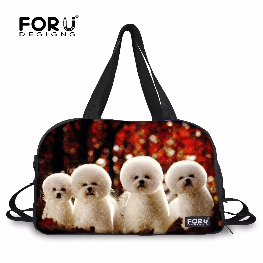 FORUDESIGNS Women Sports Bag Yoga Mat Gym Bags Kawaii Hiromi Dog Printing Team Training Athletic Bag Outdoor Large Tote Handbag