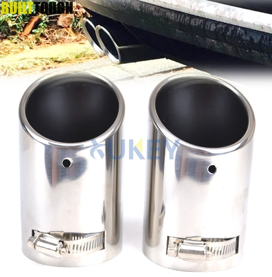 

2X FOR VW TIGUAN/AUDI Q5 A4 B8 STAINLESS STEEL EXHAUST MUFFLER TIP TAIL PIPE TAILPIPE FINISHER END CHROME TRIM 2009 2010 2011 12
