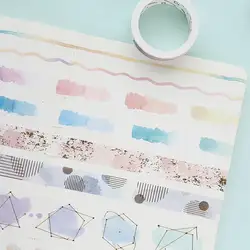 Акварель фольга Kawaii DIY лента для декорации Washi Скрапбукинг маскирования клейкие ленты стикеры Липкая Лента Скрапбукинг Канцелярские 02540