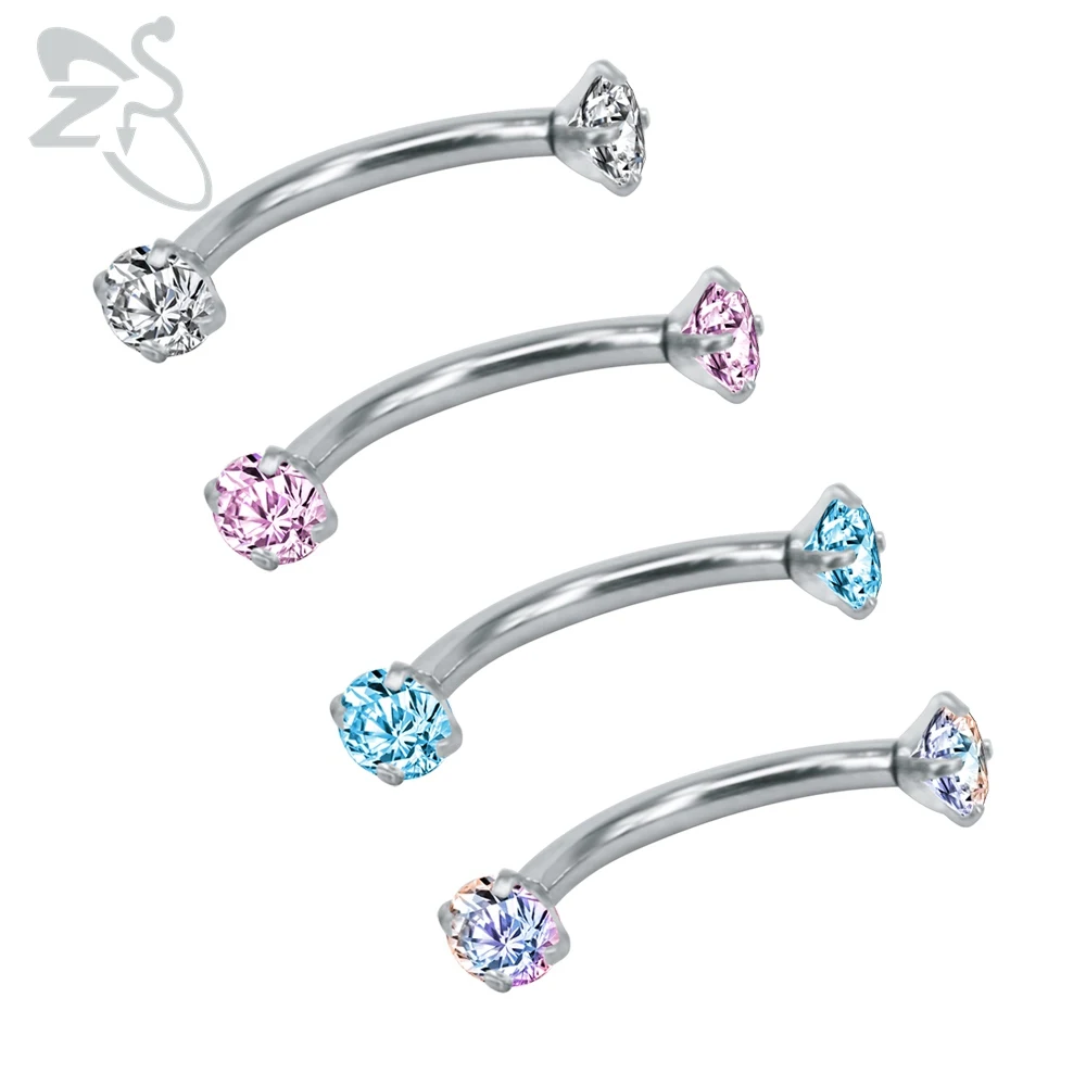 

316L Stainless Steel Eyebrow Barbell Piercing Earrings Gems Cubic Zirconia Helix Ring Labret Lip Piercing Eyebrow Accessoires